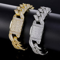 Iced CZ Cuban Bracelet — 15mm Chunky, Hip-Hop