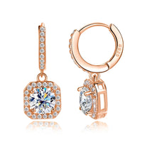 D-Color Moissanite Stud Earrings — White, Rose & Yellow Gold (925 Silver)