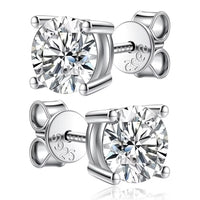 Moissanite Stud Earrings — 0.3ct to 7ct D-Color (925 Sterling Silver)