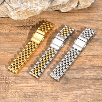 Men's 15mm Watch-Band Bracelet — Heavy Stainless Steel (Silver / Gold / Two-Tone)