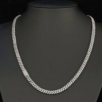 Iced CZ Cuban Necklace — 6mm Single-Row Zircon
