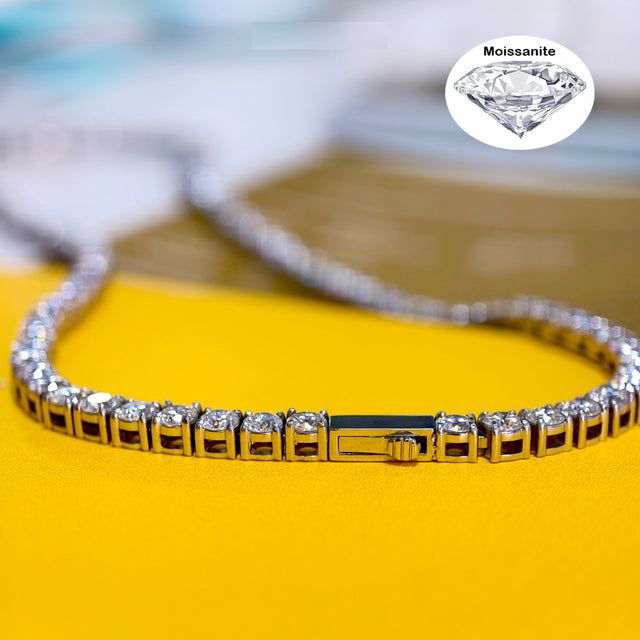 Men's Moissanite Tennis Chain — VVS1 Iced-Out on No-Tarnish Stainless Steel (16–24")