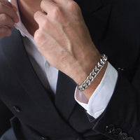 Miami Cuban Link Bracelet for Men — 18K Gold, Silver & Black Stainless Steel