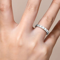 Moissanite Wedding Ring — D-VVS1, White Gold-Plated (925 Silver)