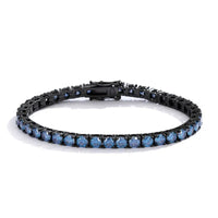 Blue Moissanite Tennis Bracelet — 3–5mm, Certified (925 Sterling Silver)