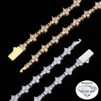 Honeycomb Moissanite Tennis Chain — 6.5mm VVS1, Passes a Diamond Tester