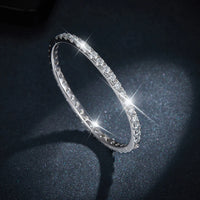 Moissanite Bangle — 4mm D-VVS1, GRA-Certified (925 Sterling Silver)