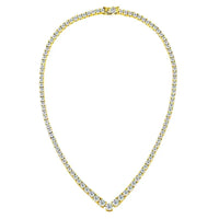 Moissanite V-Style Tennis Necklace — D-Color, 18K White Gold-Plated (925 Silver)