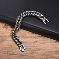 Bold Heavy Cuban Bracelet — 8/12mm Oxidized Stainless Steel (Silver / Gold / Black)
