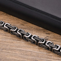 Byzantine Chain Bracelet — Bold Vintage Stainless Steel (Gold / Silver / Black / Gunmetal)