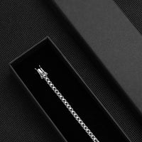 Black Moissanite Tennis Bracelet — 3–10mm, 18K White Gold-Plated (925 Silver)