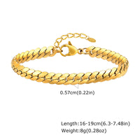 Women's Flat Cuban Bracelet — 6mm Gold-Plated Macramé-Edge Steel