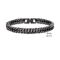 Bold Heavy Cuban Bracelet — 8/12mm Oxidized Stainless Steel (Silver / Gold / Black)