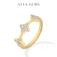Lucky Clover Moissanite Ring — D-VVS1 (925 Sterling Silver)
