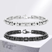 Heavy Anchor-Link Bracelet — Antique Oxidized Stainless Steel