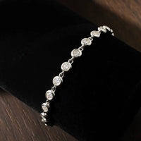 KNOBSPIN 3mm Moissanite Tennis Bracelet GRA Certified s925 Sterling Sliver Dainty Bezel Bracelets for Women Man Wedding Jewelry