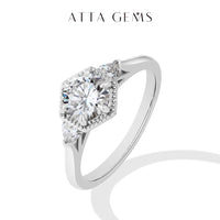 Round-Cut Moissanite Ring — 1ct D-VVS1, 18K Gold-Plated (925 Silver)
