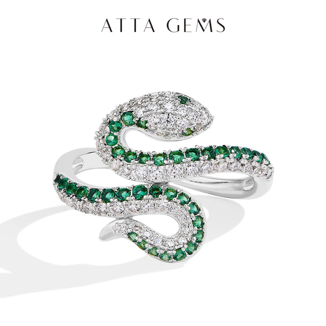 Snake-Shaped Moissanite Ring — DVVS1 (925 Sterling Silver)