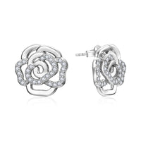 Moissanite Flower Stud Earrings — 18K Gold-Plated (925 Sterling Silver)