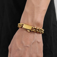 Spring-Buckle Cuban Bracelet — 6–12mm, Stainless Steel
