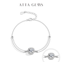 Moissanite Tennis Bracelet — 6.5mm 1ct, Adjustable (925 Sterling Silver)