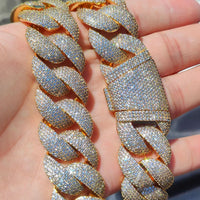 6-Row Iced CZ Cuban Chain — 24mm Bubble (Gold / Silver)