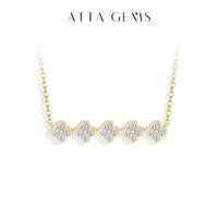 Five-Flower Moissanite Necklace — D-Color (925 Sterling Silver)