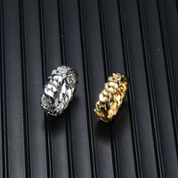 Cuban Link Ring — 8mm, 18K Gold-Plated Stainless Steel