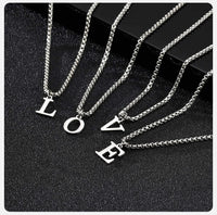 Men's Initial Letter Necklace — A to Z, Waterproof Stainless Steel