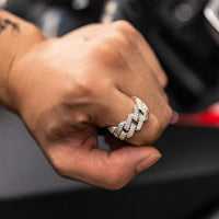 Iced CZ Cuban Ring — 11mm 2-Row Bling (Gold / Silver)
