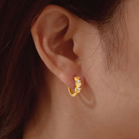 Gold Hoop Earrings for Women — CZ Heart, Star & Butterfly (18K Gold-Plated Steel)