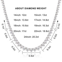 KNOBSPIN 3 Claw D VVS1 Moissanite Tennis Necklace s925 Sterling Silver 18k White Gold GRA Certified Wedding Necklaces for Women