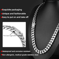 Diamond-Cut Cuban Chain — 8–14mm 4-Sided Faceted Stainless Steel