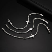 Box Chain Cross Bracelet — Non-Tarnish Stainless Steel