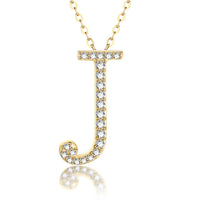 Moissanite Initial Charm Necklace — 26 Letters (925 Sterling Silver)