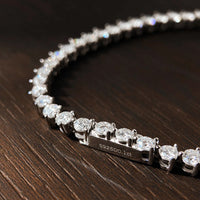KNOBSPIN 3 Claw Moissanite Tennis Bracelet 3mm GRA Certified Diamond Bracelet Chain s925 Sterling Silver Bracelets for Women Man