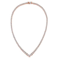 Moissanite V-Style Tennis Necklace — D-Color, 18K White Gold-Plated (925 Silver)
