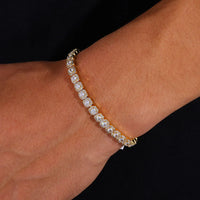 Cluster Tennis Bracelet — 5mm Iced CZ, 18K Gold-Plated