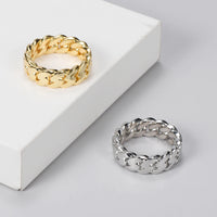 Cuban Link Ring — 8mm, 18K Gold-Plated Stainless Steel