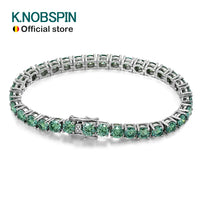 Green Moissanite Tennis Bracelet — D-VVS, GRA-Certified (925 Sterling Silver)