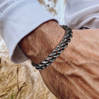 Miami Cuban Link Bracelet for Men — 18K Gold, Silver & Black Stainless Steel
