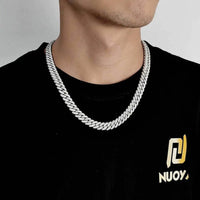 Iced CZ Miami Cuban Necklace — 10mm 5A (Silver)