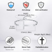 Men's Cross Bracelet — Adjustable Rolo Chain, Stainless Steel