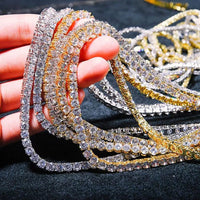 Iced-Out CZ Tennis Chain — 18K Gold-Plated Necklace