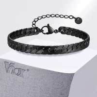 Gothic Cuban Bracelet — Flat Miami Curb Stainless Steel (Gold / Silver / Black)