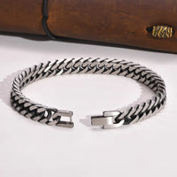 Chunky Retro Cuban Bracelet — Vintage Dome-Link Stainless Steel (Men's)