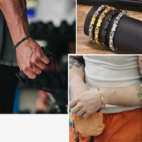 Byzantine Chain Bracelet — Oxidized Stainless Steel (Unisex)