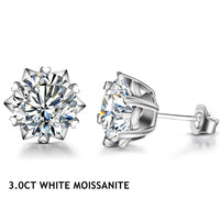 Moissanite Stud Earrings — 2ct D-Color, Anniversary (925 Sterling Silver)