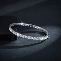 Moissanite Bangle — 4mm D-VVS1, GRA-Certified (925 Sterling Silver)