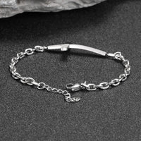 Men's Cross Bracelet — Adjustable Rolo Chain, Stainless Steel